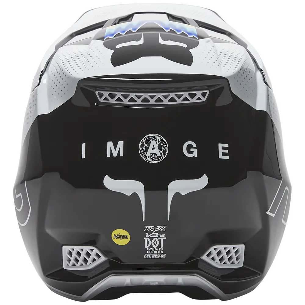 Fox V3 RS RELM Motocross Helmet ECE Black/White