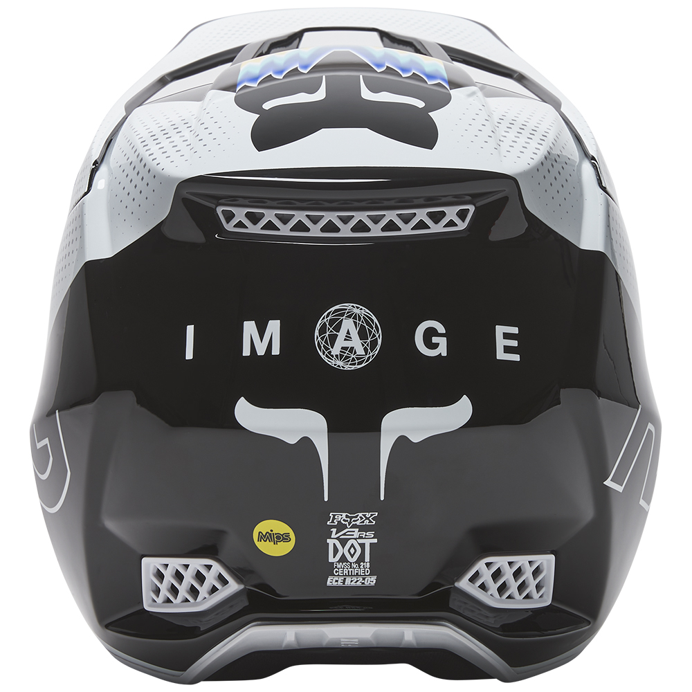 Fox V3 RS RELM Motocross Helmet ECE Black/White - Image 3