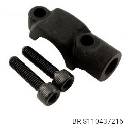 VERTICAL MASTER CYLINDER CLAMP BLACK MIRROR MOUNT 10mm LH THREAD - Image 1
