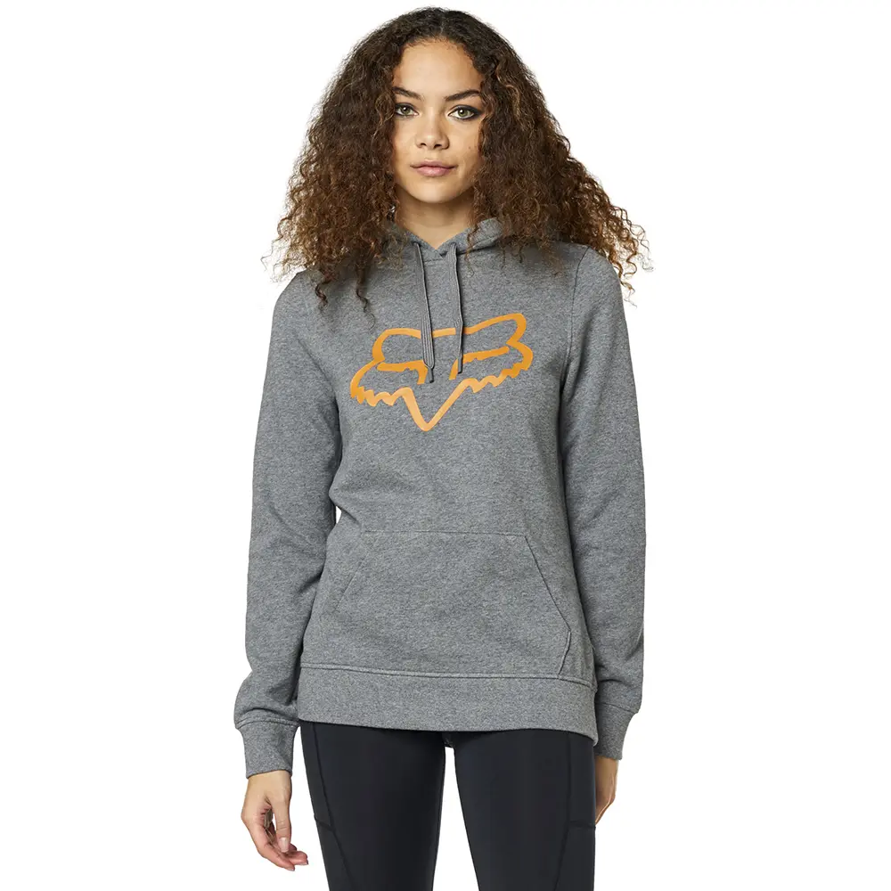 Hoodie Fox Centered Pullover Ladies Grey/Orange