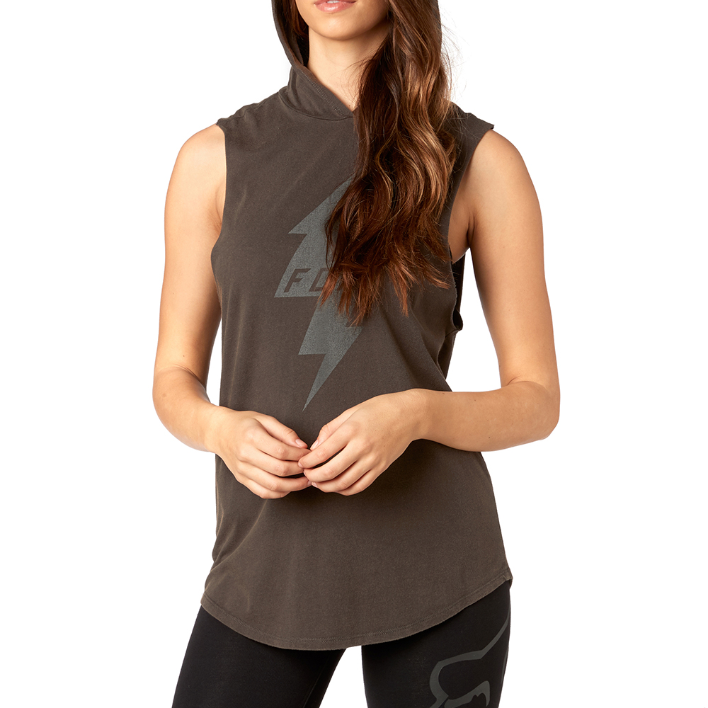 Tank Top Fox L. Stym Hooded Black Vintage - Image 3