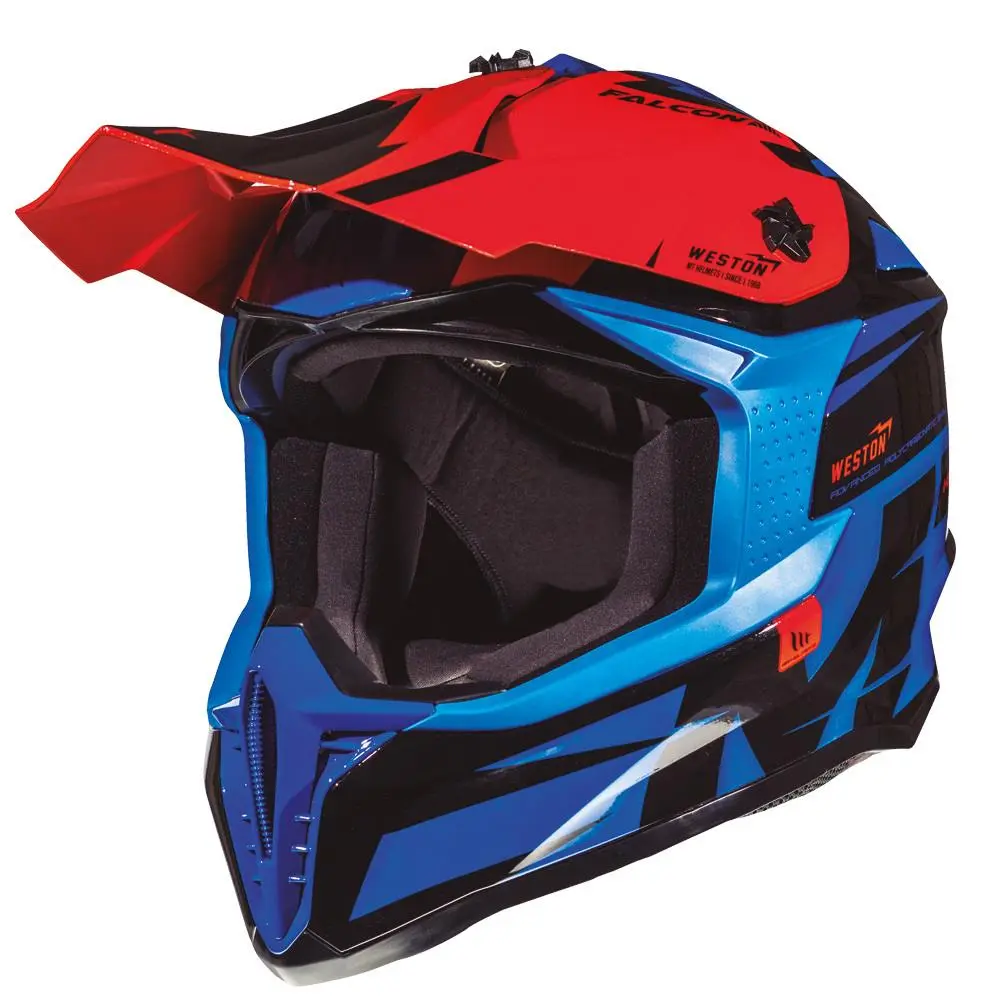 MT Falcon Weston Motocross Helmet Blue/Red
