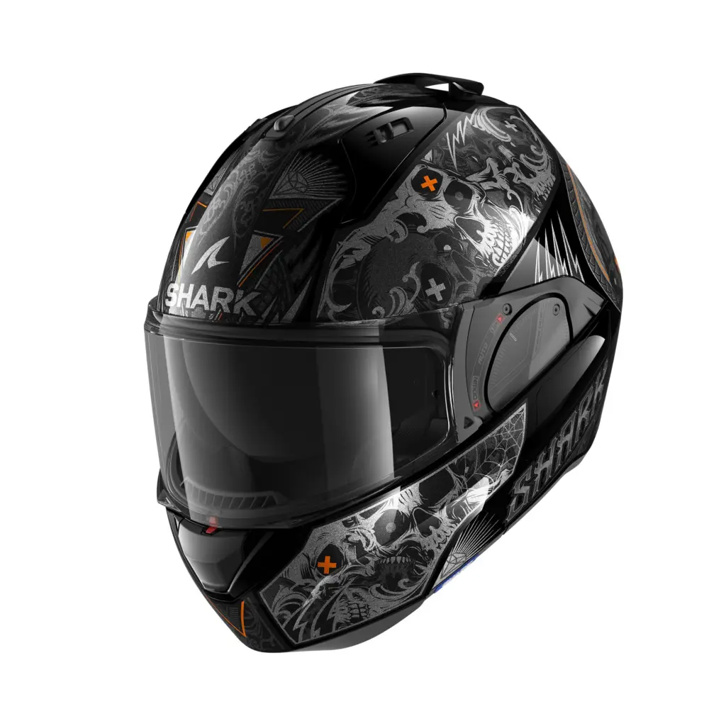Shark EVO ES K-Rozen Flip Front Helmet Black Ant/ Orange