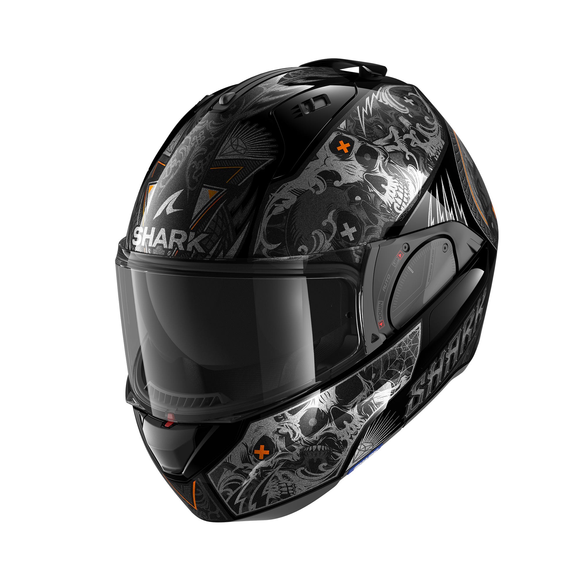 Shark EVO ES K-Rozen Flip Front Helmet Black Ant/ Orange - Image 1