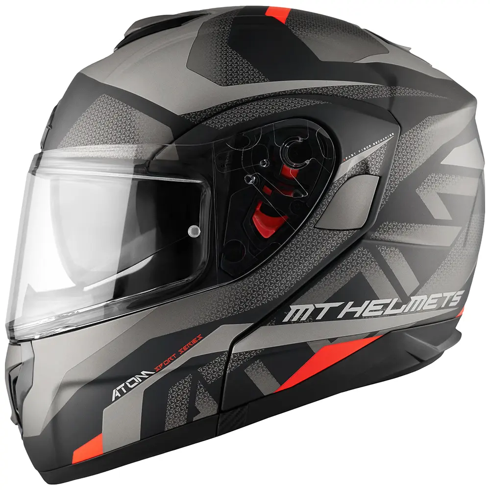 MT Atom SV Flip Front Helmet Skill Matte Black/ Grey