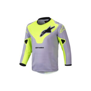 Alpinestars Kids Racer Veil Motocross Jersey Gray/Yellow Fluoro - Image 1