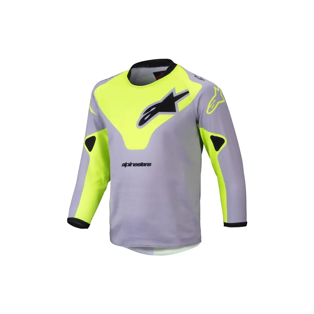 Alpinestars Kids Racer Veil Motocross Jersey Gray/Yellow Fluoro