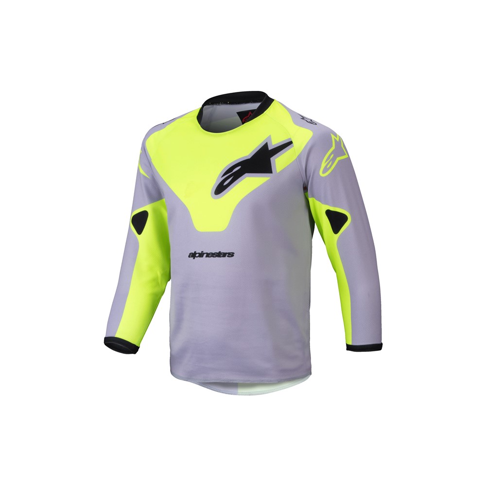 Alpinestars Kids Racer Veil Motocross Jersey Gray/Yellow Fluoro - Image 1