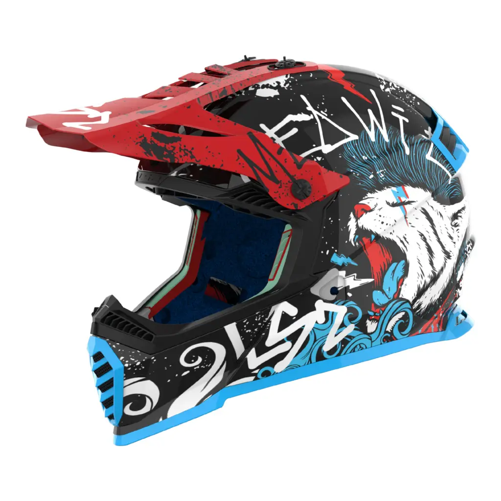 LS2 MX437J Fast Evo II Mini Starmaw - Black / Red / Blue / White (YS) 06
