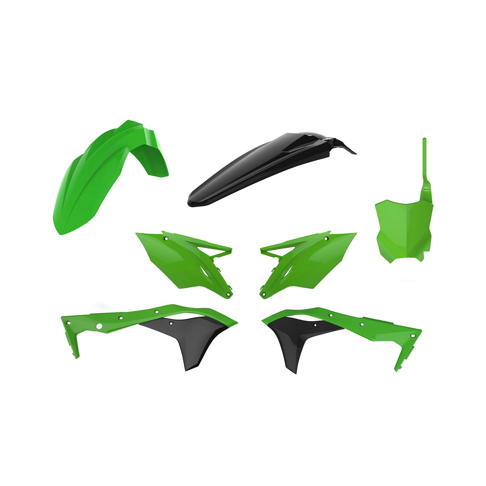 POLISPORT MX KIT KAW KX250F 17-21 GREEN/BLACK - Image 1