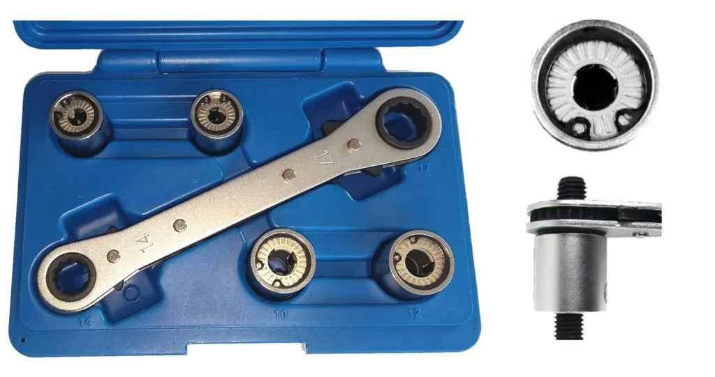 STUD REMOVER/INSTALLER SET 4 PCS M6/M8/M10/M12 AND 14x17mm RATCHET
