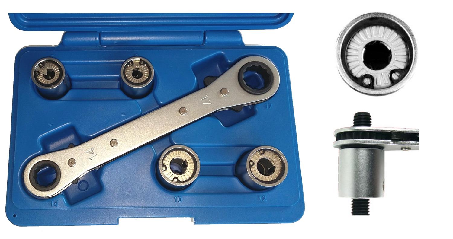 STUD REMOVER/INSTALLER SET 4 PCS M6/M8/M10/M12 AND 14x17mm RATCHET - Image 1