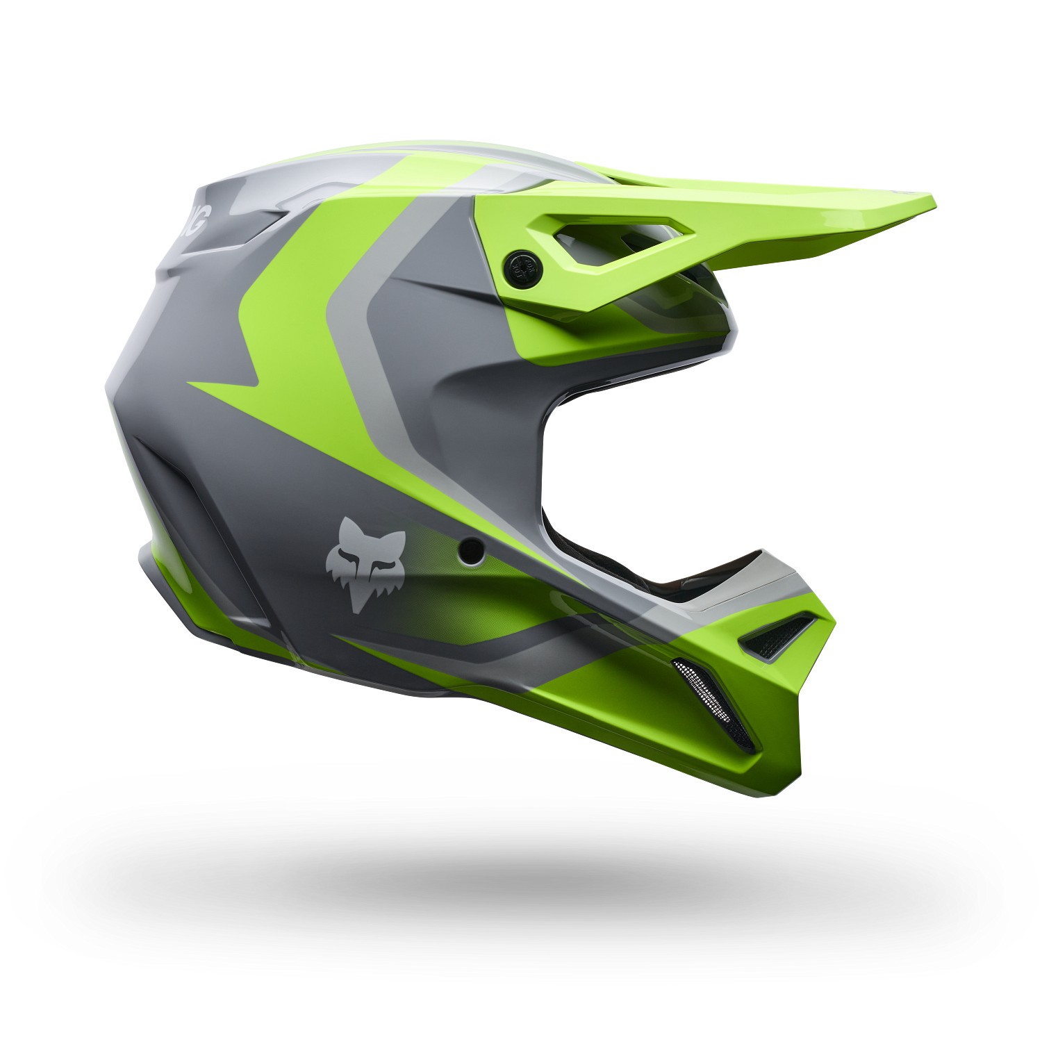 Fox V1 Frame Motocross Helmet Youth Grey/Yellow - Image 1