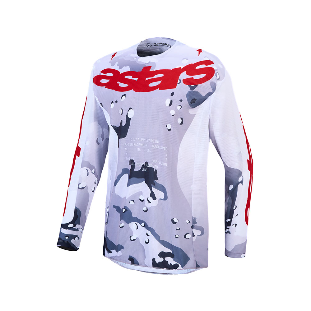 Racer Air Lone Jersey Gray Camo/White/Fire Red S - Image 1