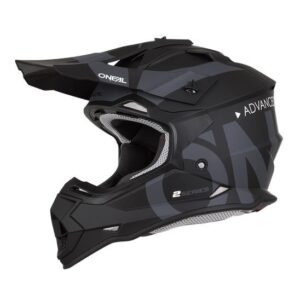 Oneal 2SRS Slick Motocross Helmet Black/Grey - Image 1