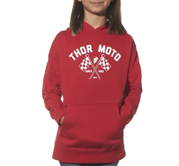 Hoody Thor Youth Girls Finish Line Red