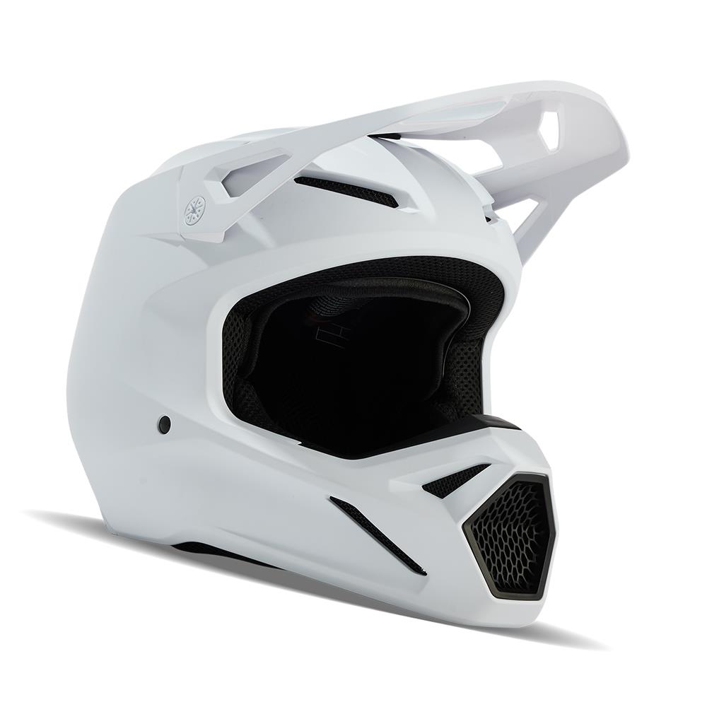 Fox V1 Solid Motocross Helmet Matte White - Image 1