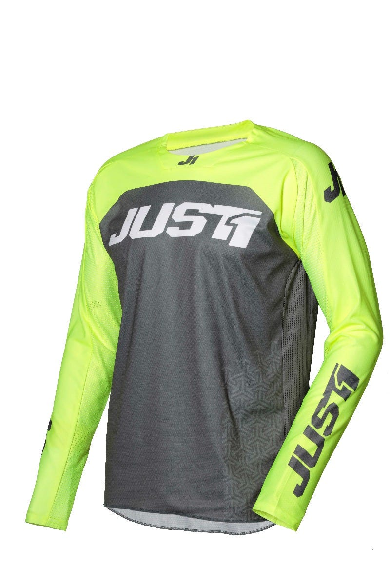 JUST1 J-FORCE MX JERSEY TERRA DARK GRY/FLUO YEL XS - Image 1