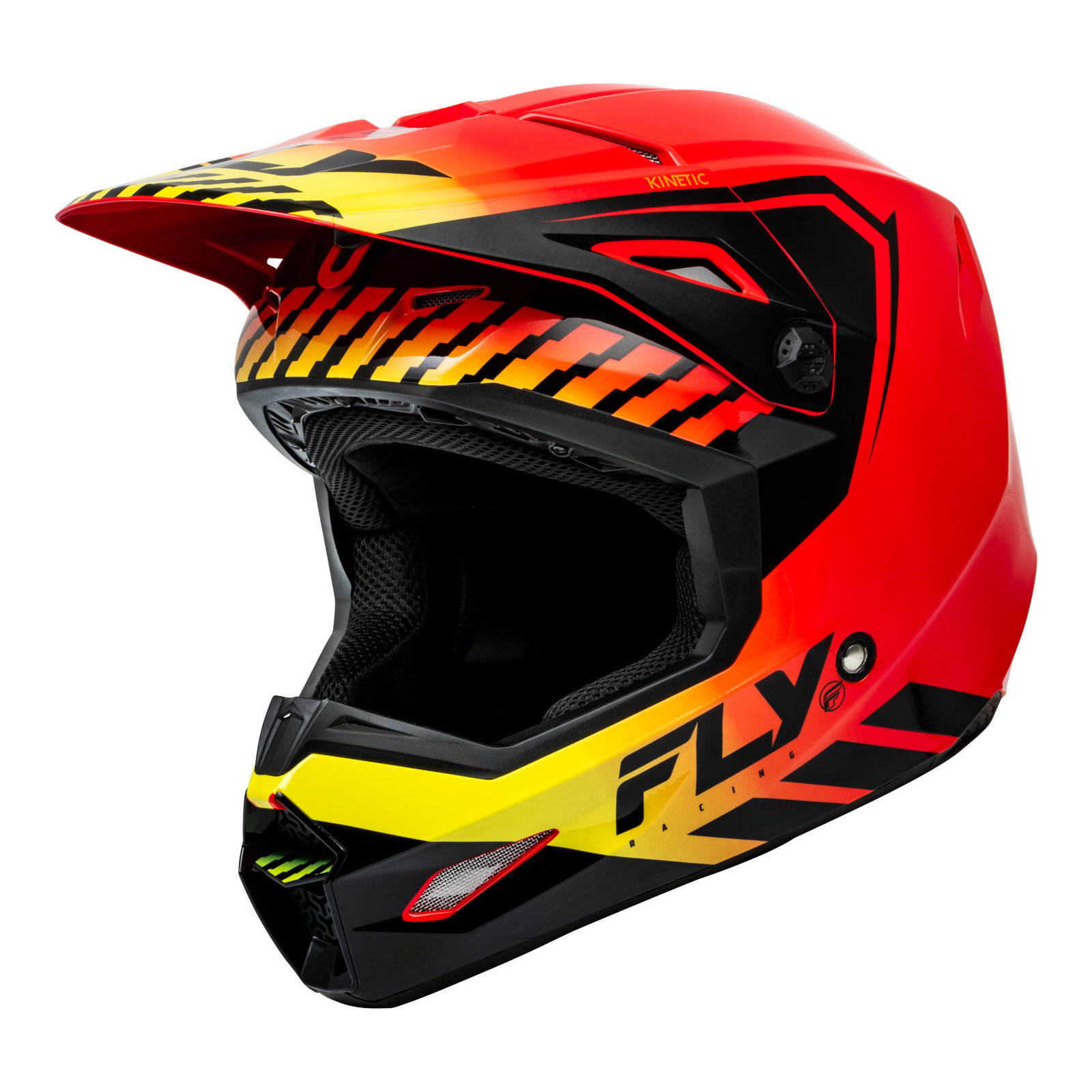 FLY Racing Kinetic Menace Motocross Helmet  Red / Black / Yellow - Image 1