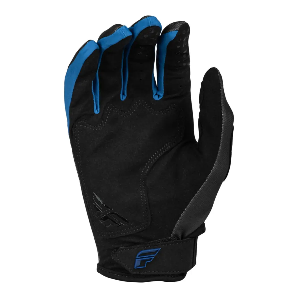 FLY Racing Kinetic Motocross Gloves Youth Charcoal / Neon Green / True Blue