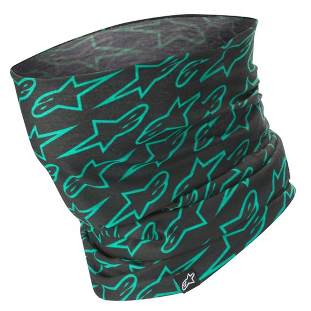 Alpinestars Astars Neck Tube Black/Teal - Image 1