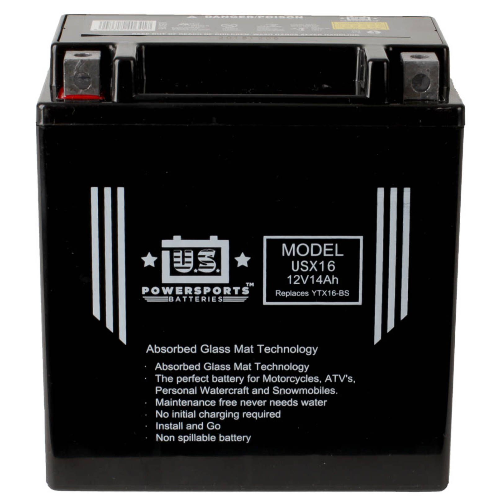 USPS AGM BATTERY US16X YTX16-BS YTX20CH-BS *4 - Image 2