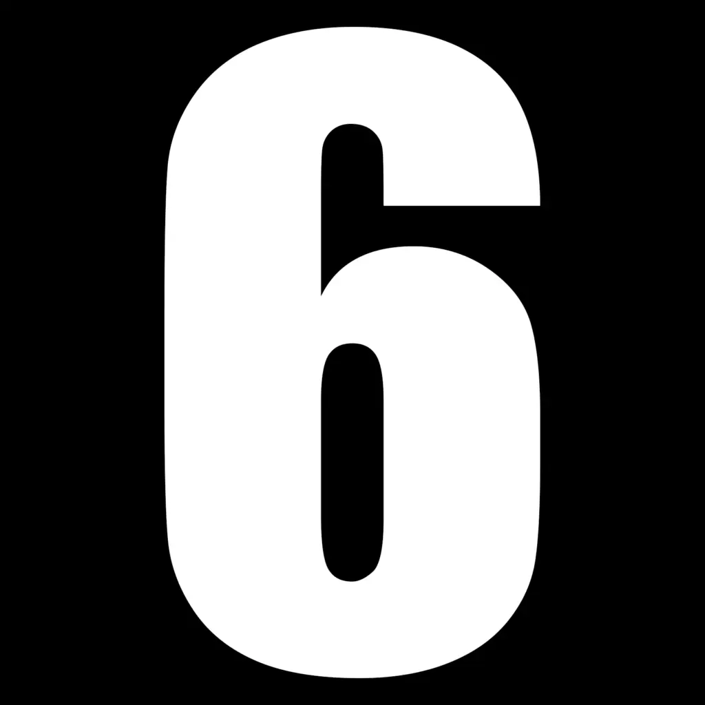 MOTION STD NUMBERS MX2 WHITE "6" 3PCS
