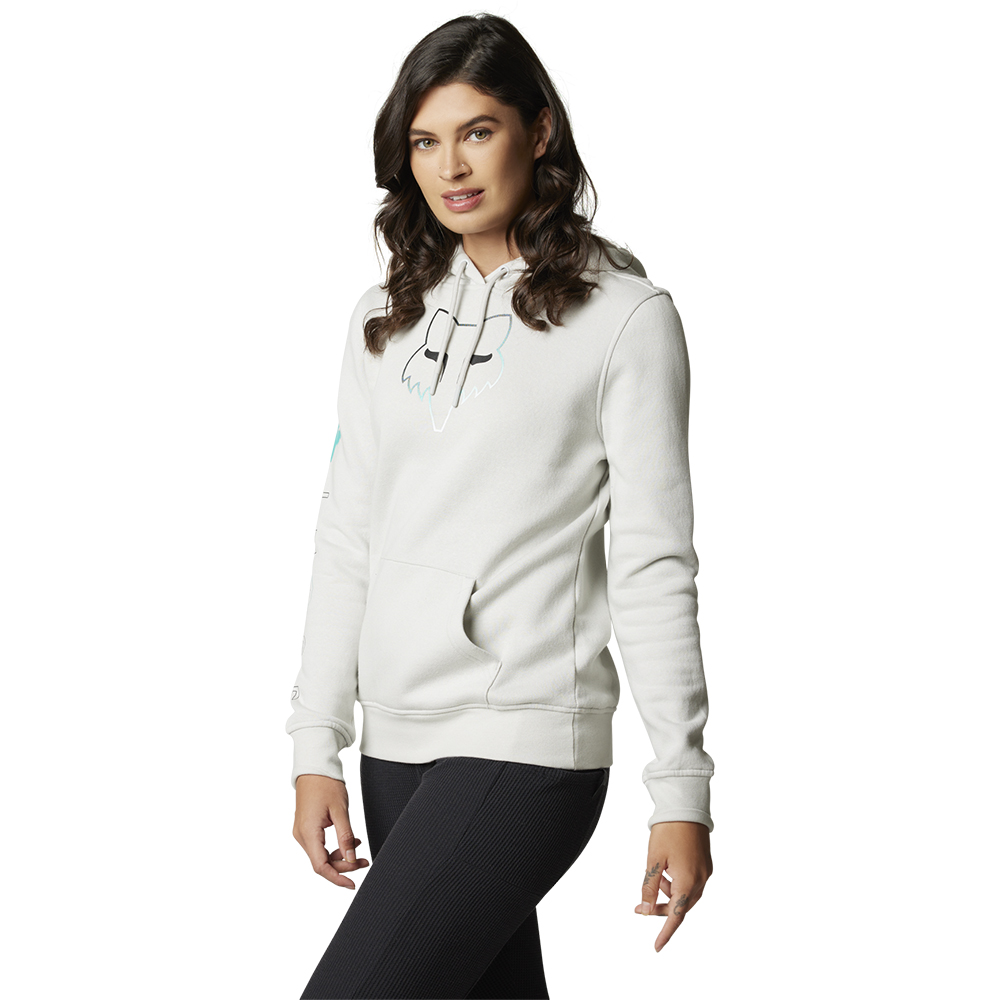 Fox Detonate Pullover Fleece Hoody Ladies Light Grey - Image 2