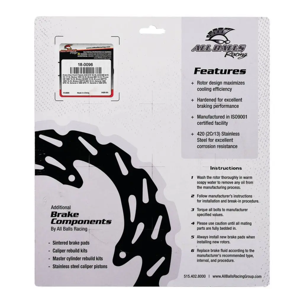 Brake Disc Front / Rear 18-0096