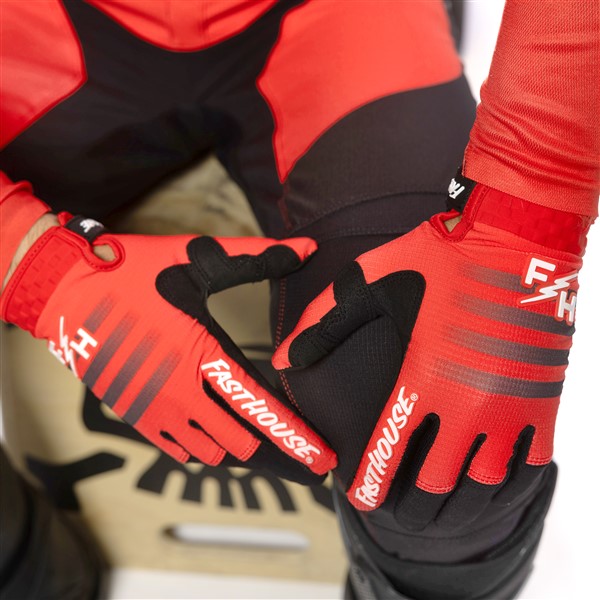 Fasthouse Elrod HyperSonic Motocross Glove Red - Image 4