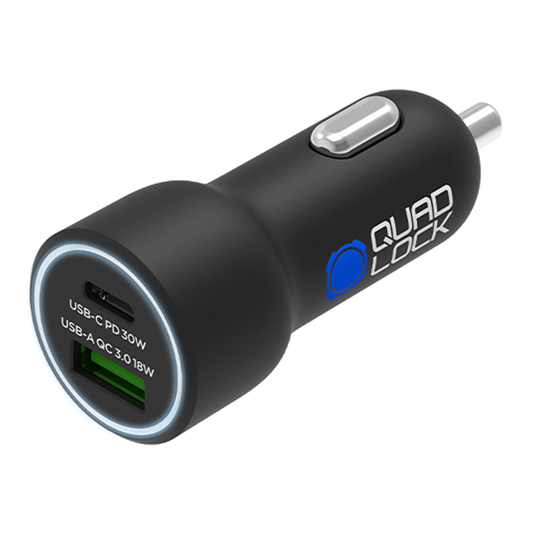 Quad Lock Dual USB 12v Car Charger V2 - Image 1