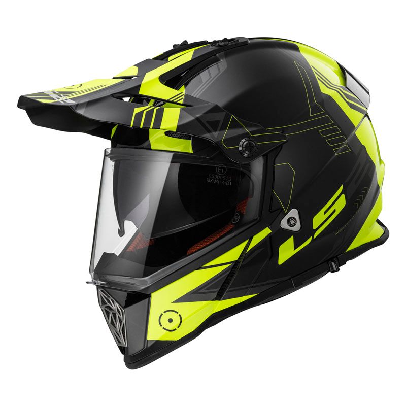Motocross Helmet LS2 MX436 Pioneer Trigger Black/White/Yellow - Image 1