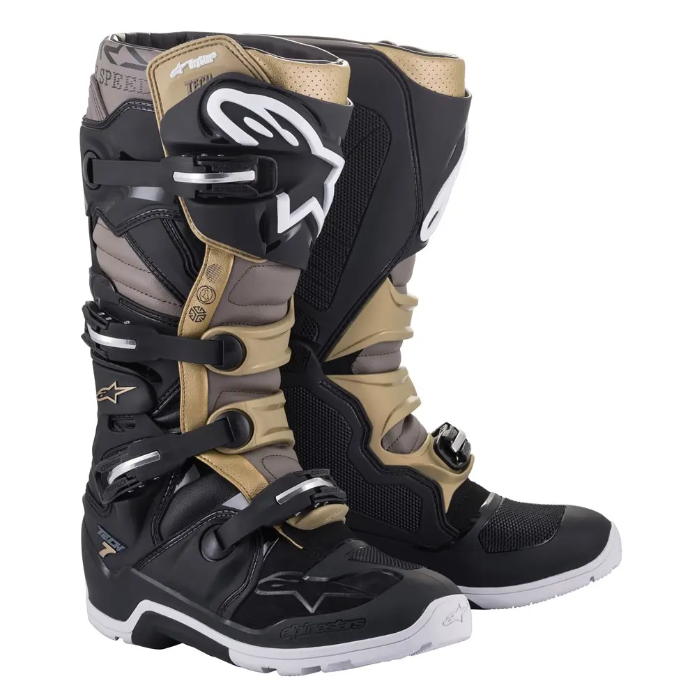 Alpinestars Tech-7 Enduro Drystar Motocross Boots Black/Grey/Gold