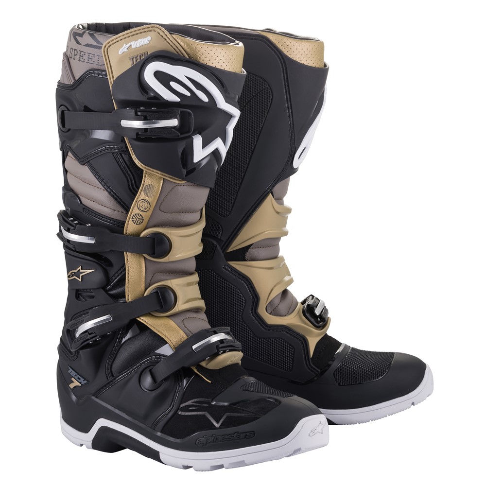 Alpinestars Tech-7 Enduro Drystar Motocross Boots Black/Grey/Gold - Image 1
