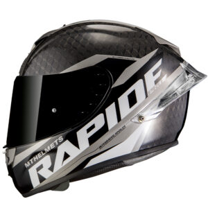 MT Rapide Pro Carbon Road Helmet Gloss Grey - Image 2