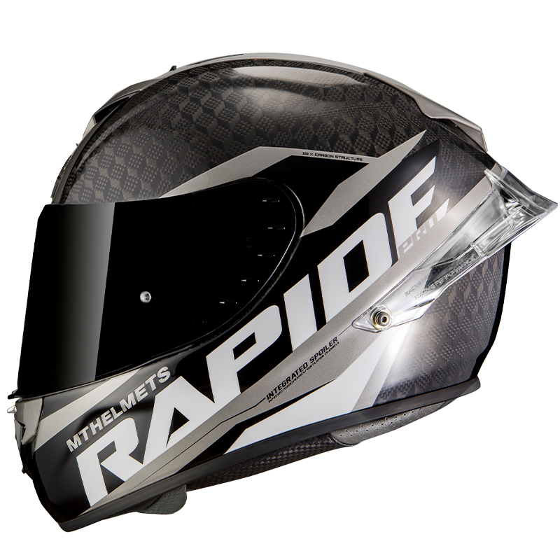 MT Rapide Pro Carbon Road Helmet Gloss Grey - Image 2
