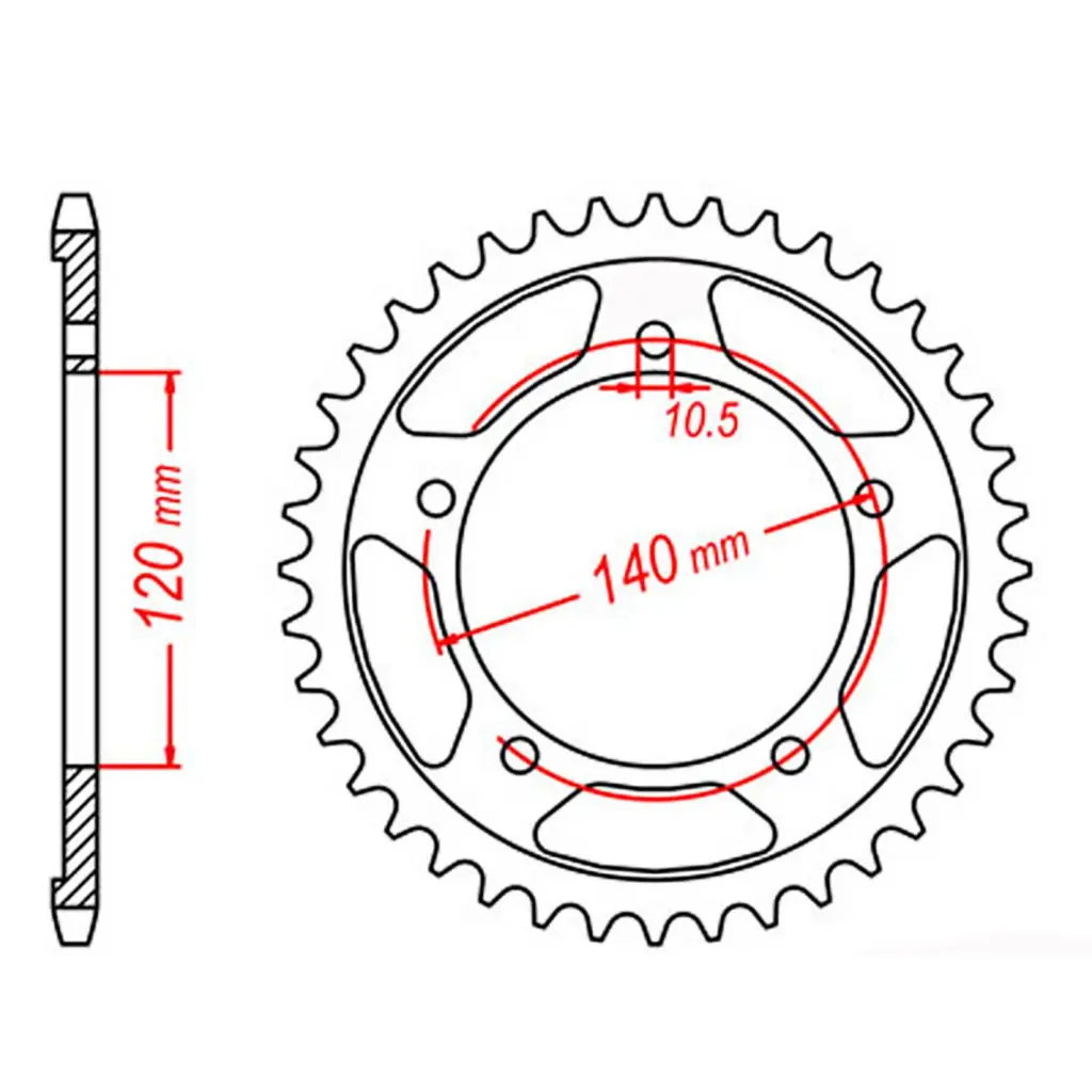 SPKT REAR OE STEEL 1800 42T #530