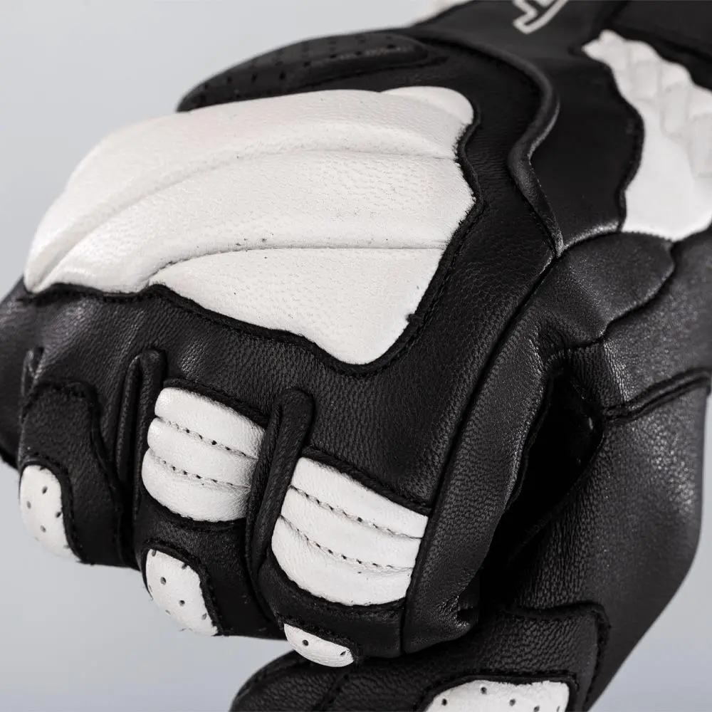 RST Turbine CE Leather Road Gloves White