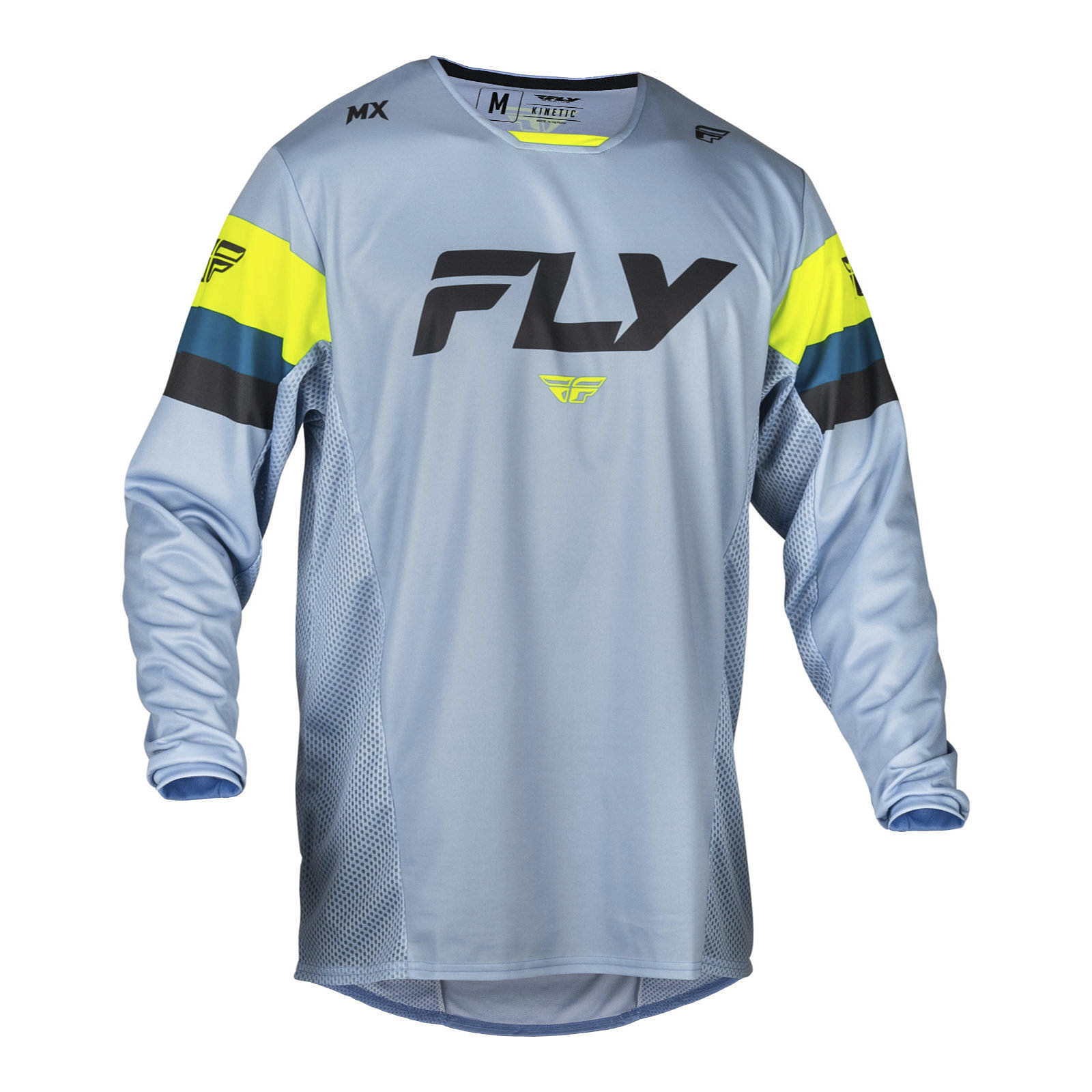 FLY Racing Kinetic Prix Motocross Jersey Ice Grey / Charcoal / Hi-Vis - Image 1