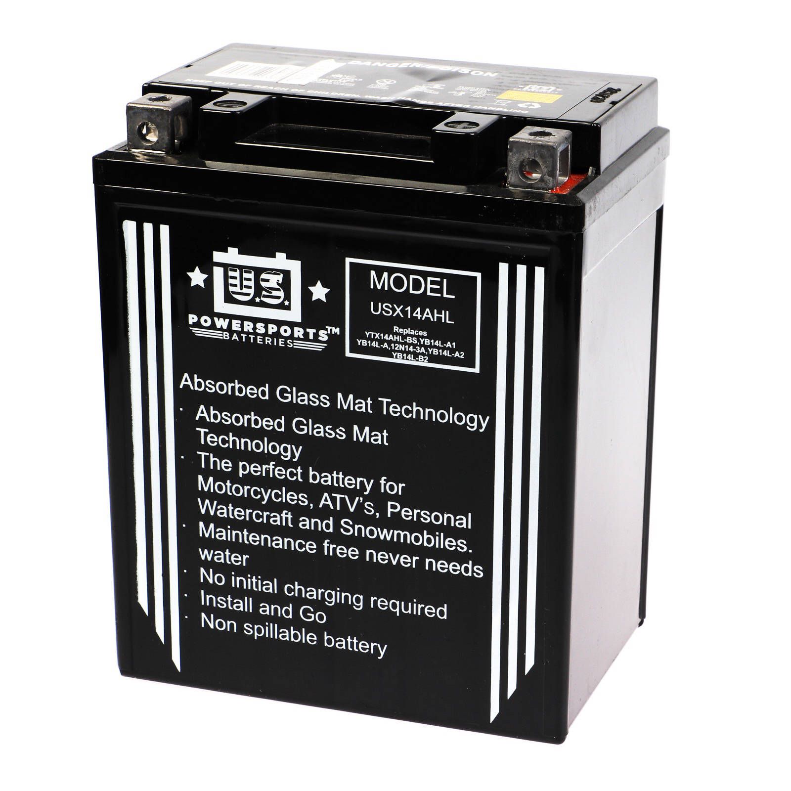 USPS AGM BATTERY US14AHL-BS YB14L-A2 *4 -L +R - Image 1