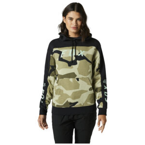 Fox BNKR Pullover Fleece Womens Hoodie Olive Camo - Image 1