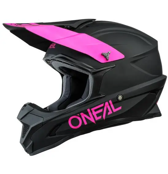 Oneal 1SRS Solid Motocross Helmet Black/Pink