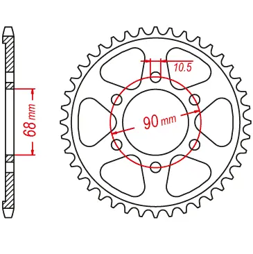 MTX 1224 Steel Rear Sprocket #520 (36T)