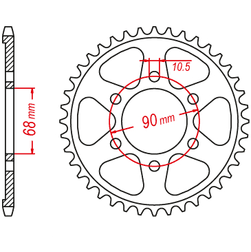 MTX 1224 Steel Rear Sprocket #520 (36T) - Image 1