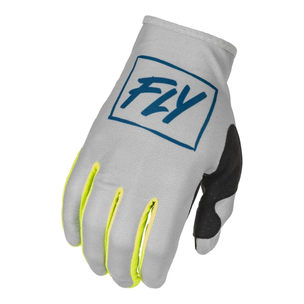 Fly Lite Hydrogen Grey/Teal/Hi-Vis Motocross Gloves