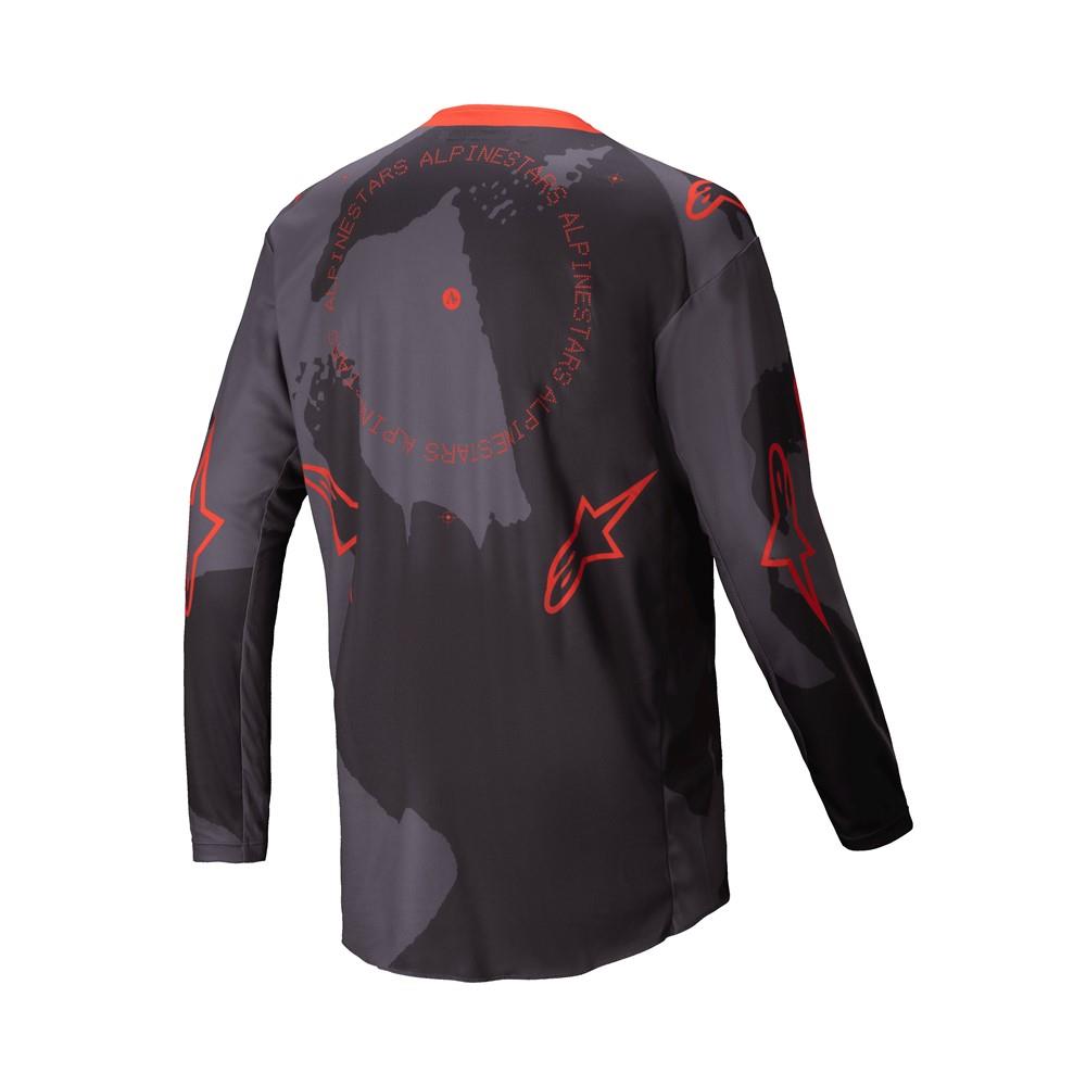 Alpinestars Racer Hollow Motocross Jersey Grey Camo/Orange Fluro - Image 2