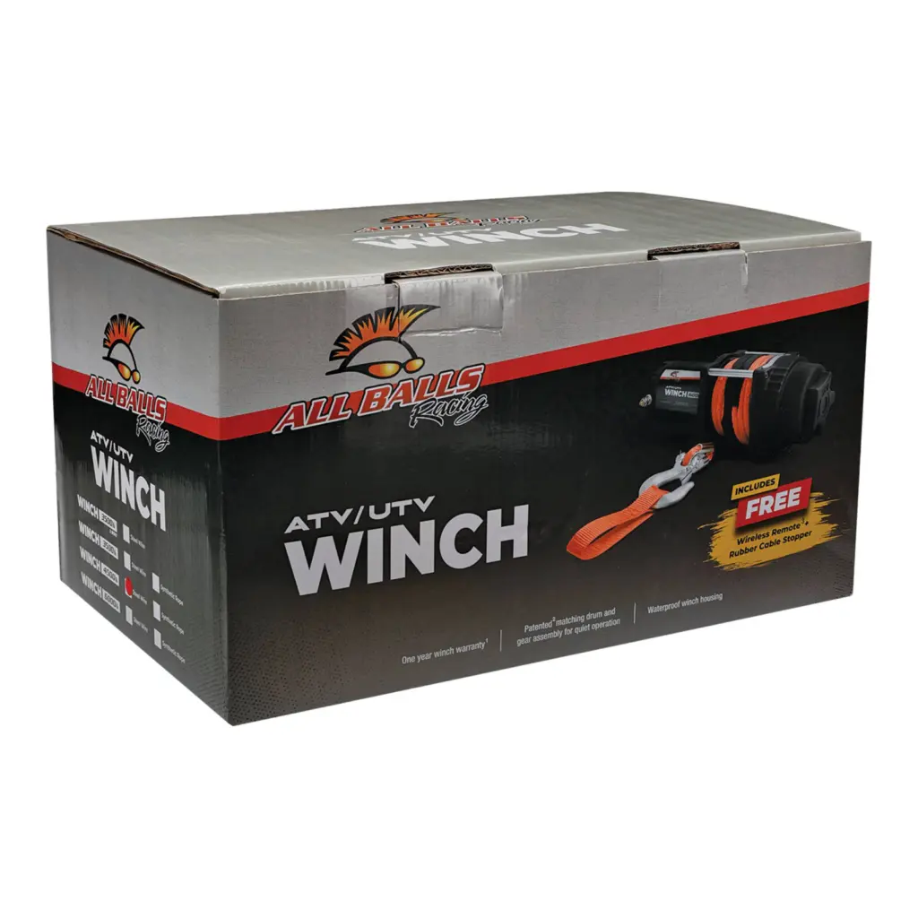 ALL BALLS 4 BOLT WINCH 4500LB STEEL WIRE