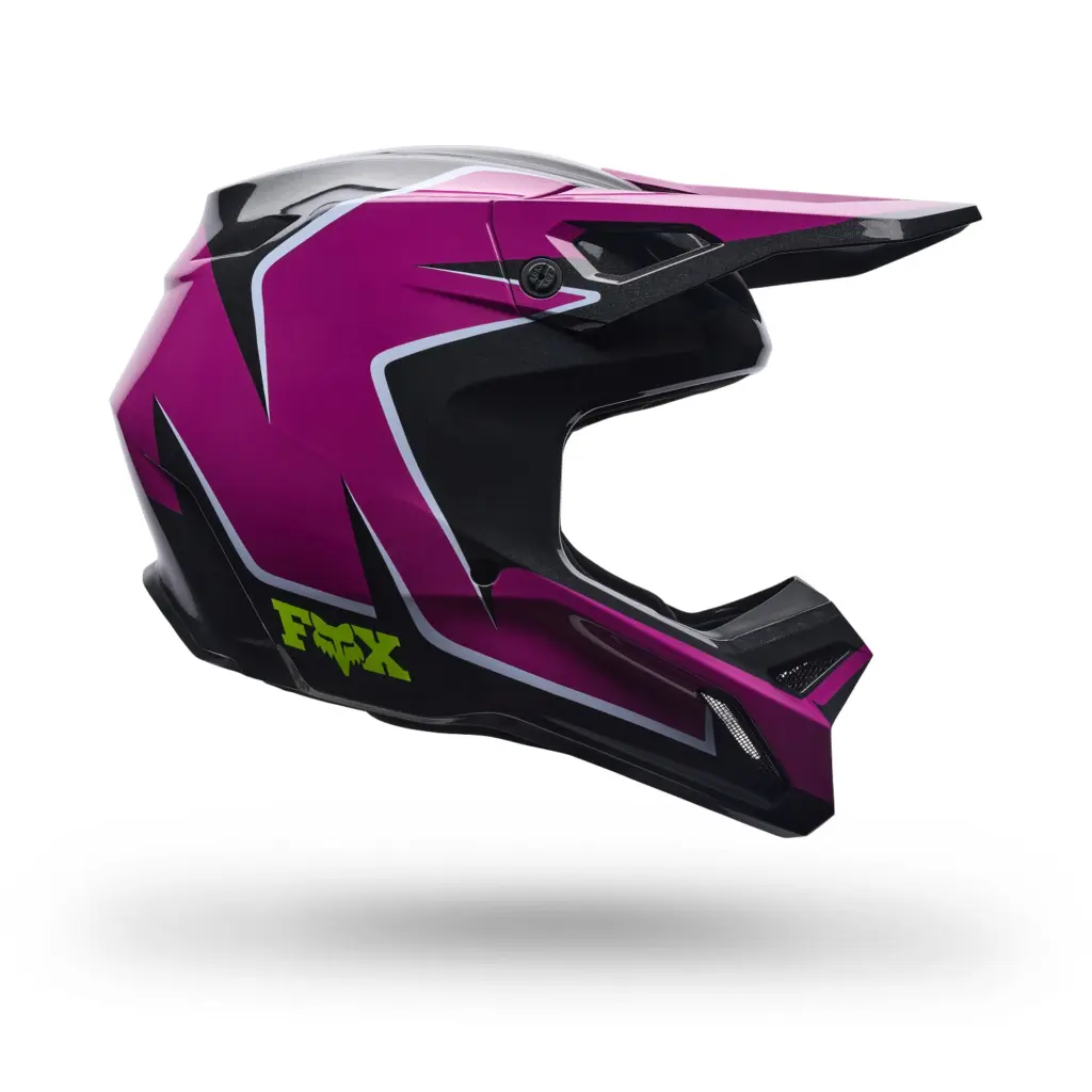 Fox V1 Raid Motocross Helmet Youth Purple Lava