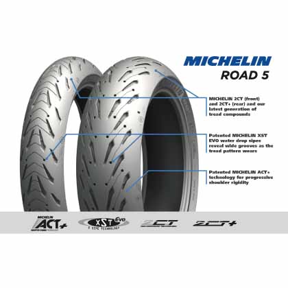 Michelin Pilot Road 5 Set 190/55-17 and 120/70-17  Rear Sport/Touring Tyre - Image 5