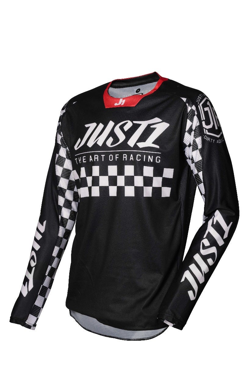 JUST1 J-FORCE MX JERSEY RACER BLK/WHT XS - Image 1